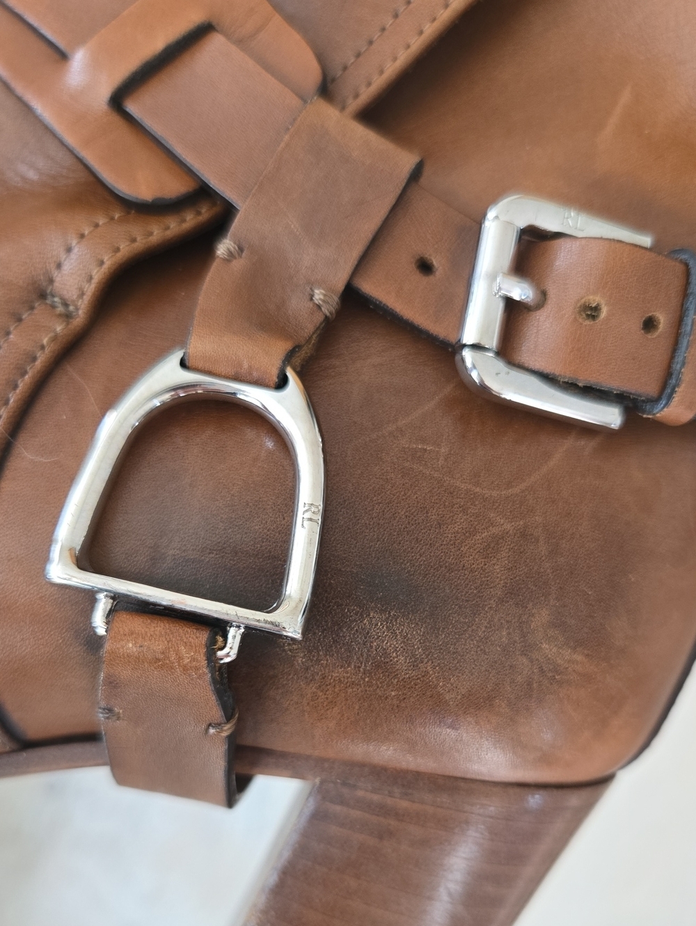 Ralph Lauren Purple Label Equestrian Harness Leather Ankle Booties-Cognac - Picture 11 of 13